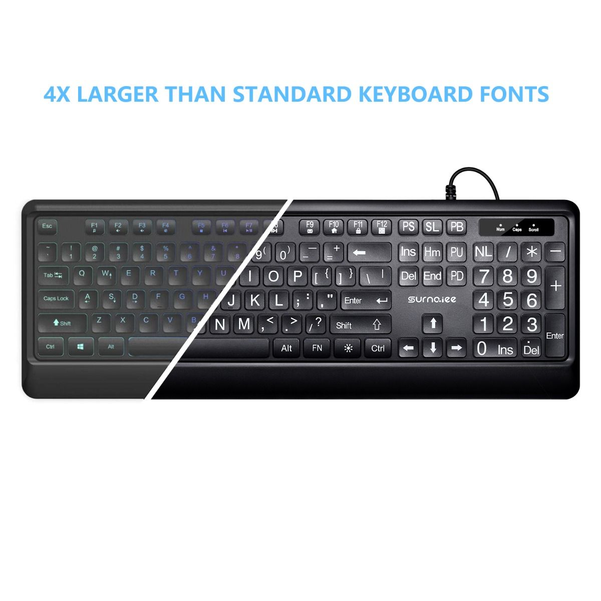 White Backlit Large Letter Keyboard: A Boon for the Visually Impaired